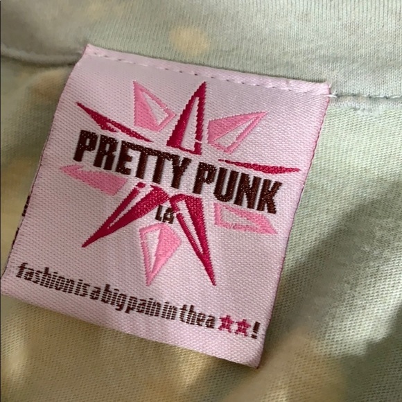 Pretty in Punk 90s grunge Bleach Studded Collared V Neck long sleeve T-shirt - Picture 6 of 9
